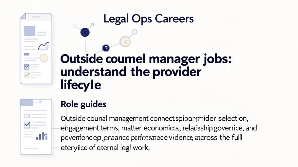 Outside counsel manager jobs: understand the provider lifecycle illustration for Legal Ops Careers